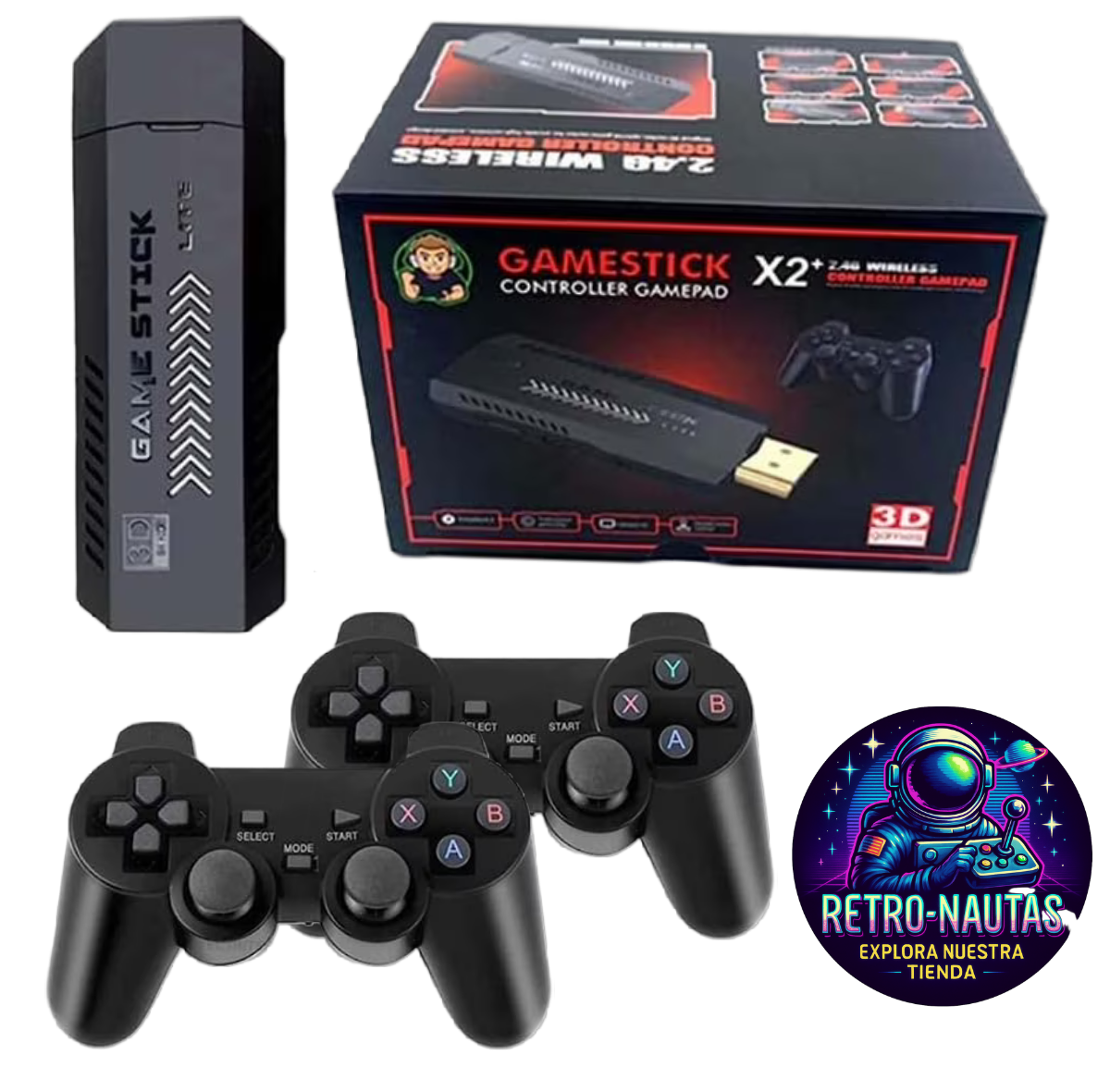 2026 New X2 Plus Game Stick 4K HD 2 4G Retro Video Game Console Wireless Controller TV 50 Emulator PS1 N64 DC 256G Games