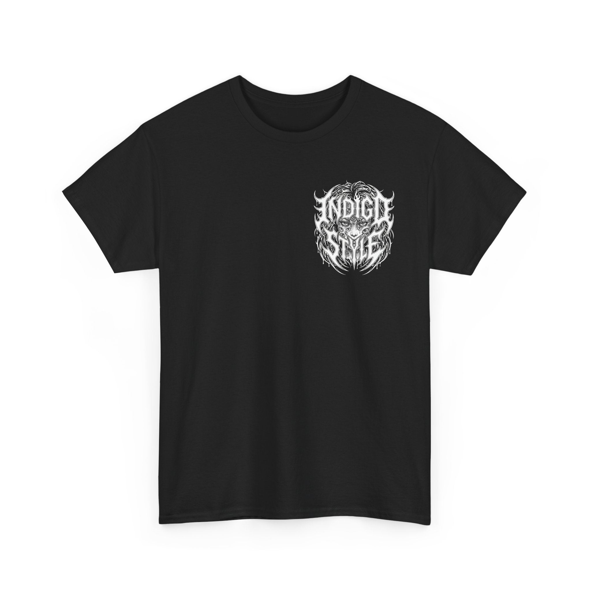 Graphic Tee — Surreal Goth Girl Illustration (Indigleville Logo)