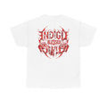 Blessed Money Graphic Tee — Red Gothic "BLESSED" Dollar Design