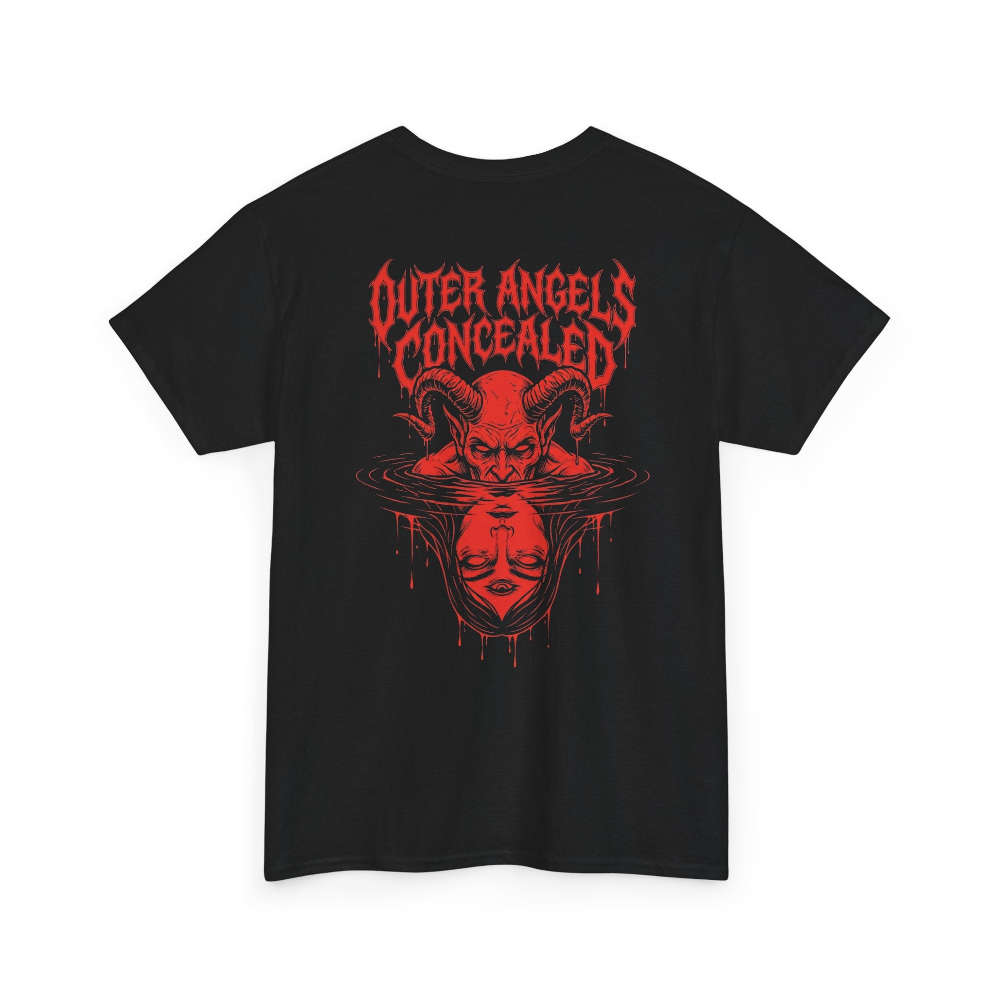 Graphic Tee — "Inner Demons Reflected / Outer Angels Concealed" Red Horror Mirror Design
