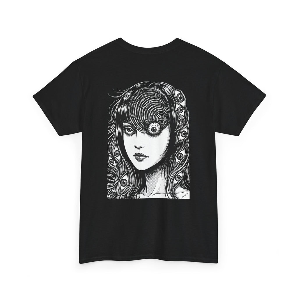 Graphic Tee — Surreal Goth Girl Illustration (Indigleville Logo)