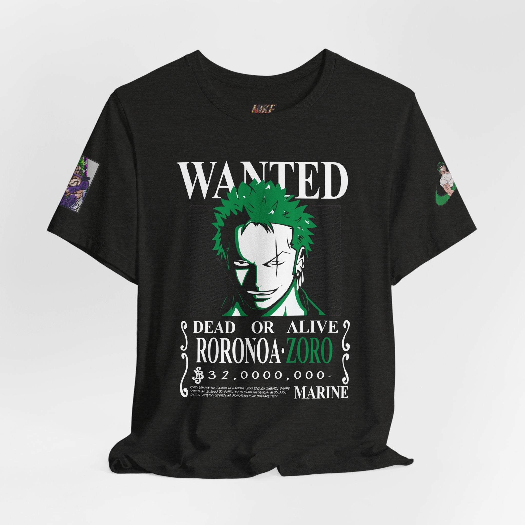 Roronoa Zoro Wanted Poster Tee — Anime Pirate Bounty T-Shirt