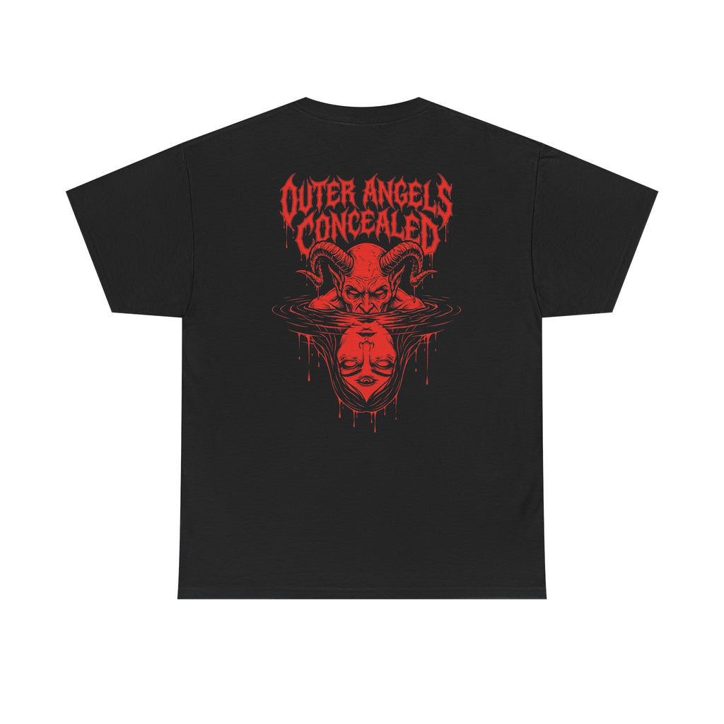 Graphic Tee — "Inner Demons Reflected / Outer Angels Concealed" Red Horror Mirror Design
