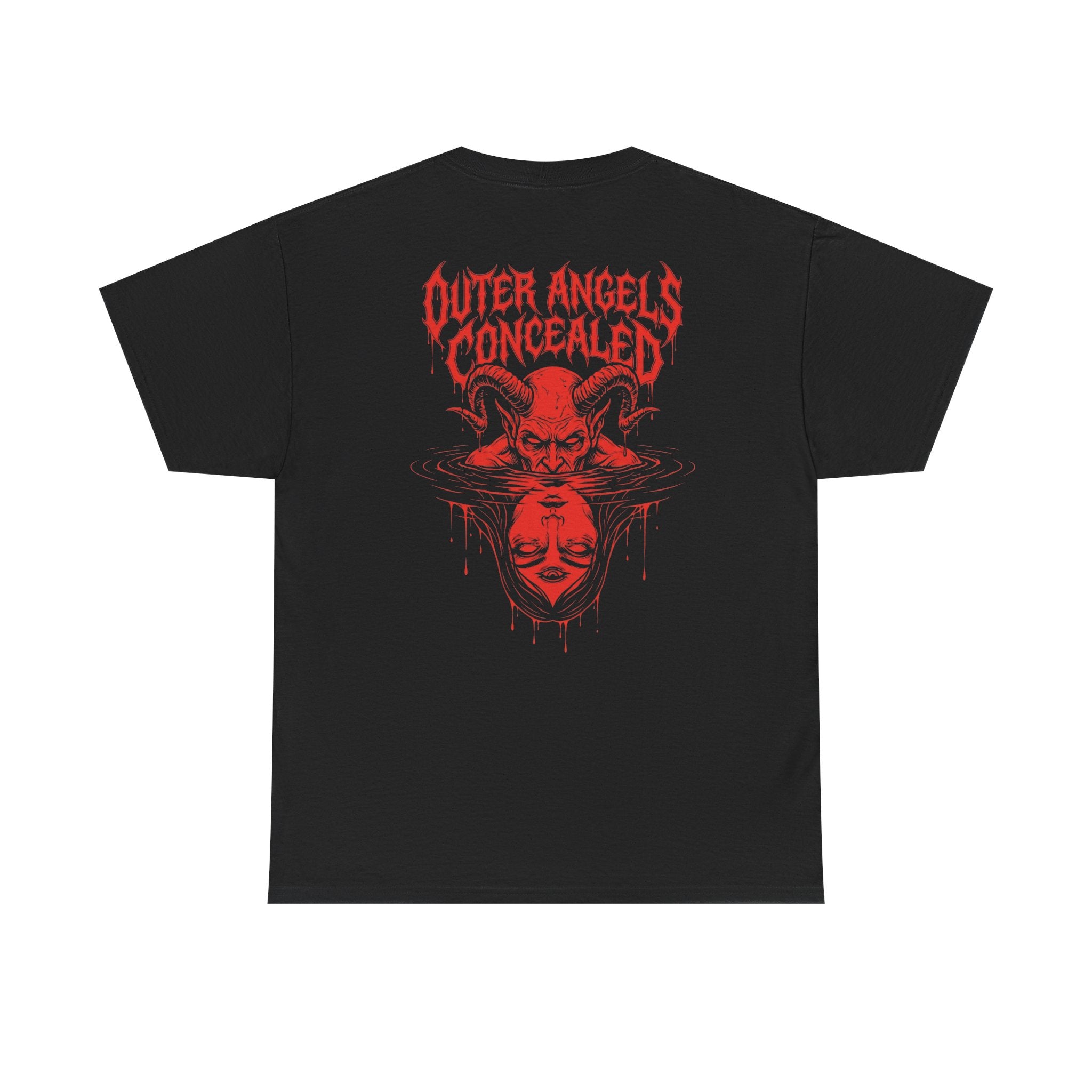 Graphic Tee — "Inner Demons Reflected / Outer Angels Concealed" Red Horror Mirror Design