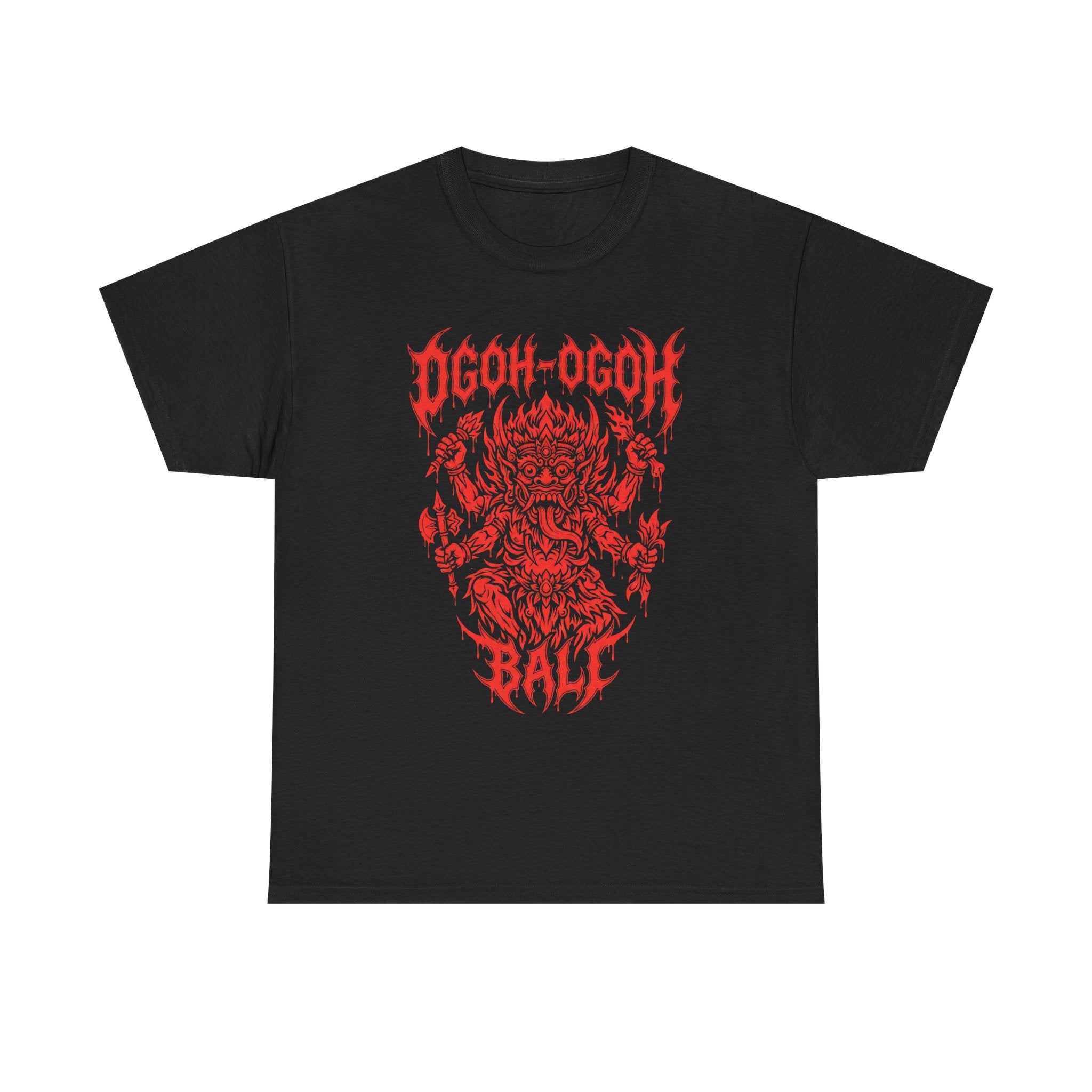 Ogoh-Ogoh Bali Graphic Tee — Red Mythic Demon Illustration