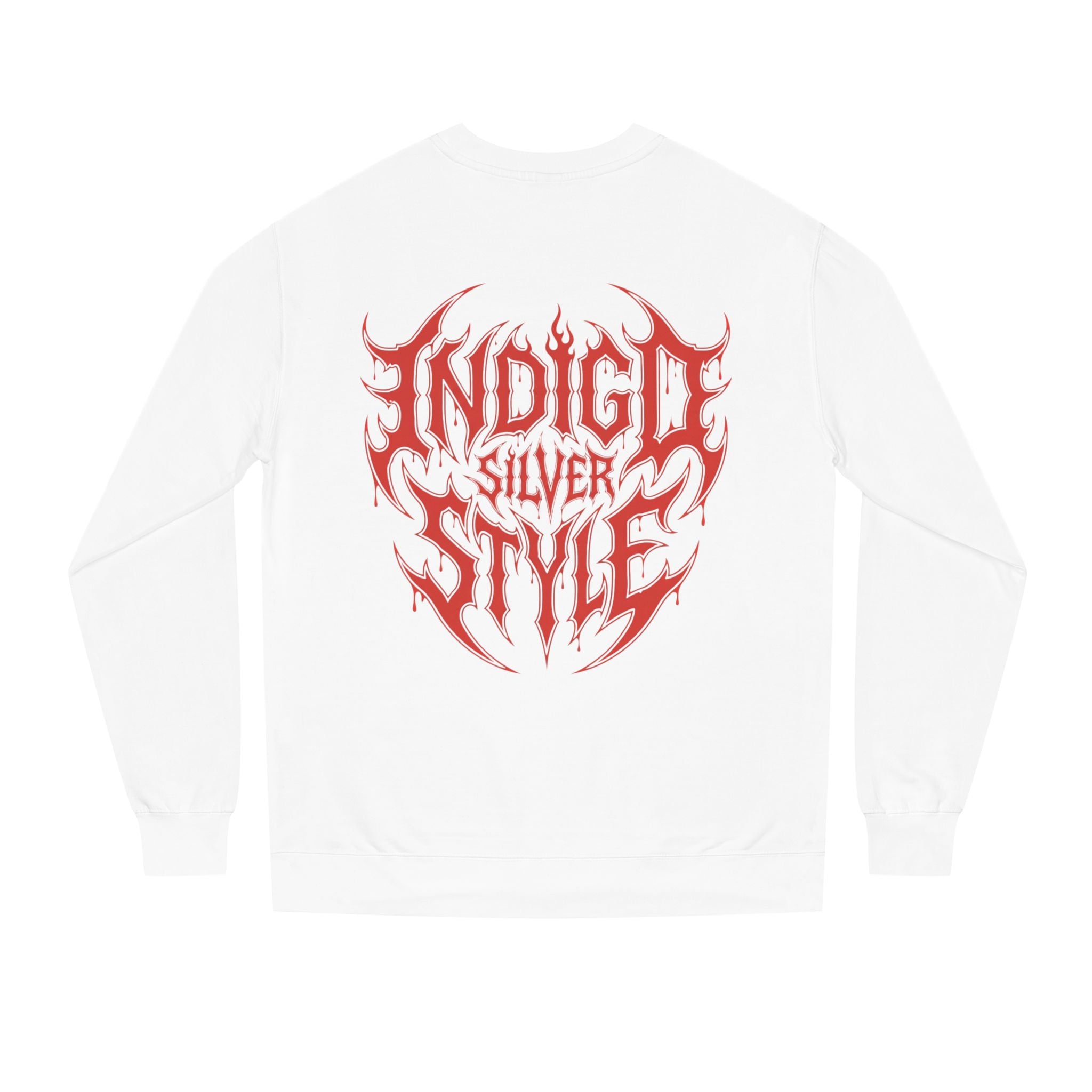 Blood and Fire Graphic Sweatshirt — Red Flame Tribal Logo Crewneck
