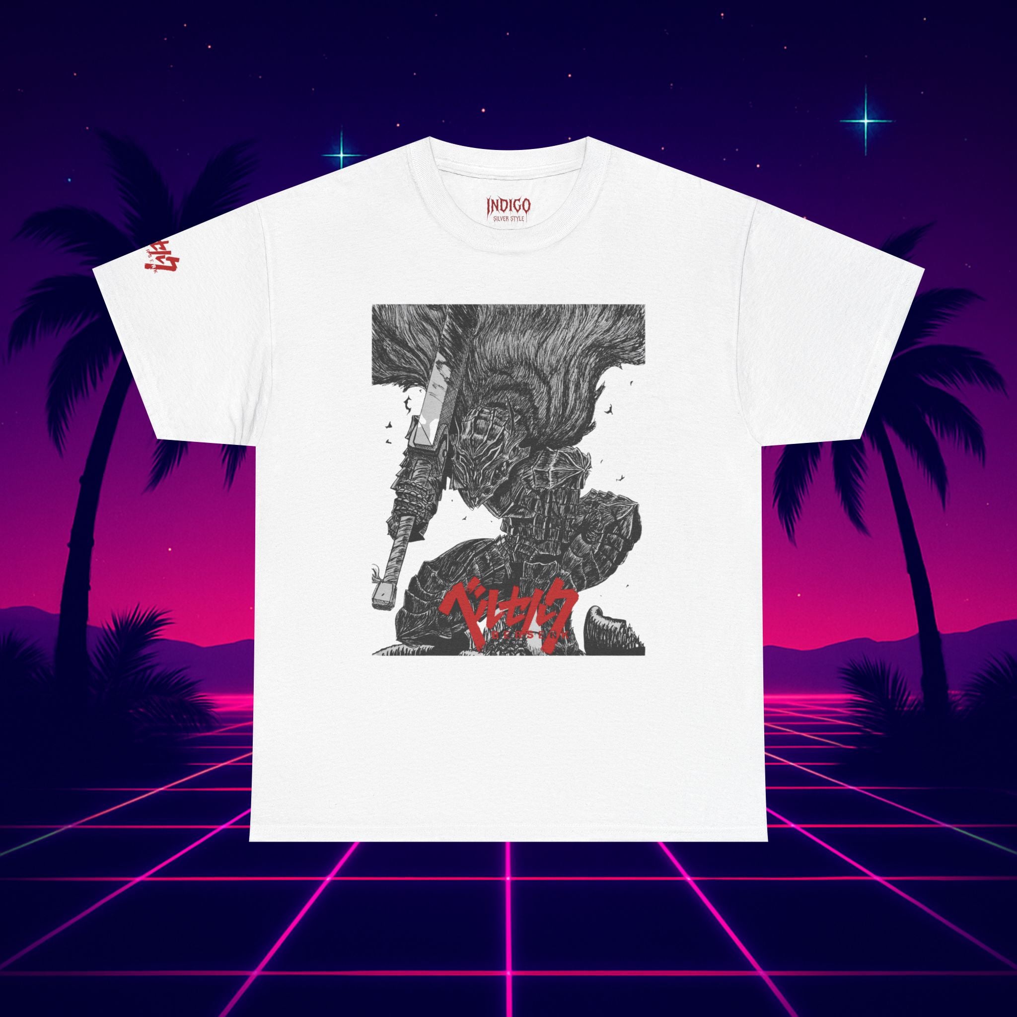 Berserk Graphic Tee — Manga Guts Skull Design (Japanese Text)