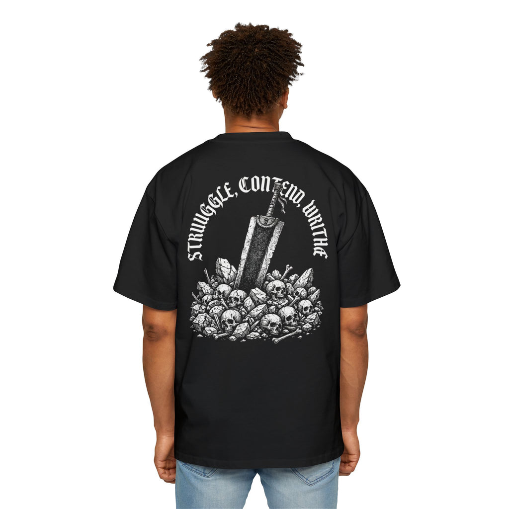Graphic Tee — 'Struggle, Conform, Wither' Skull Sword Design