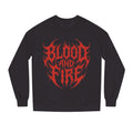Blood and Fire Graphic Sweatshirt — Red Flame Tribal Logo Crewneck