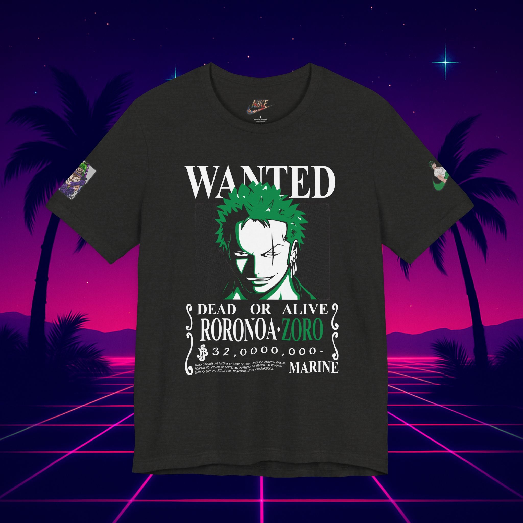 Roronoa Zoro Wanted Poster Tee — Anime Pirate Bounty T-Shirt