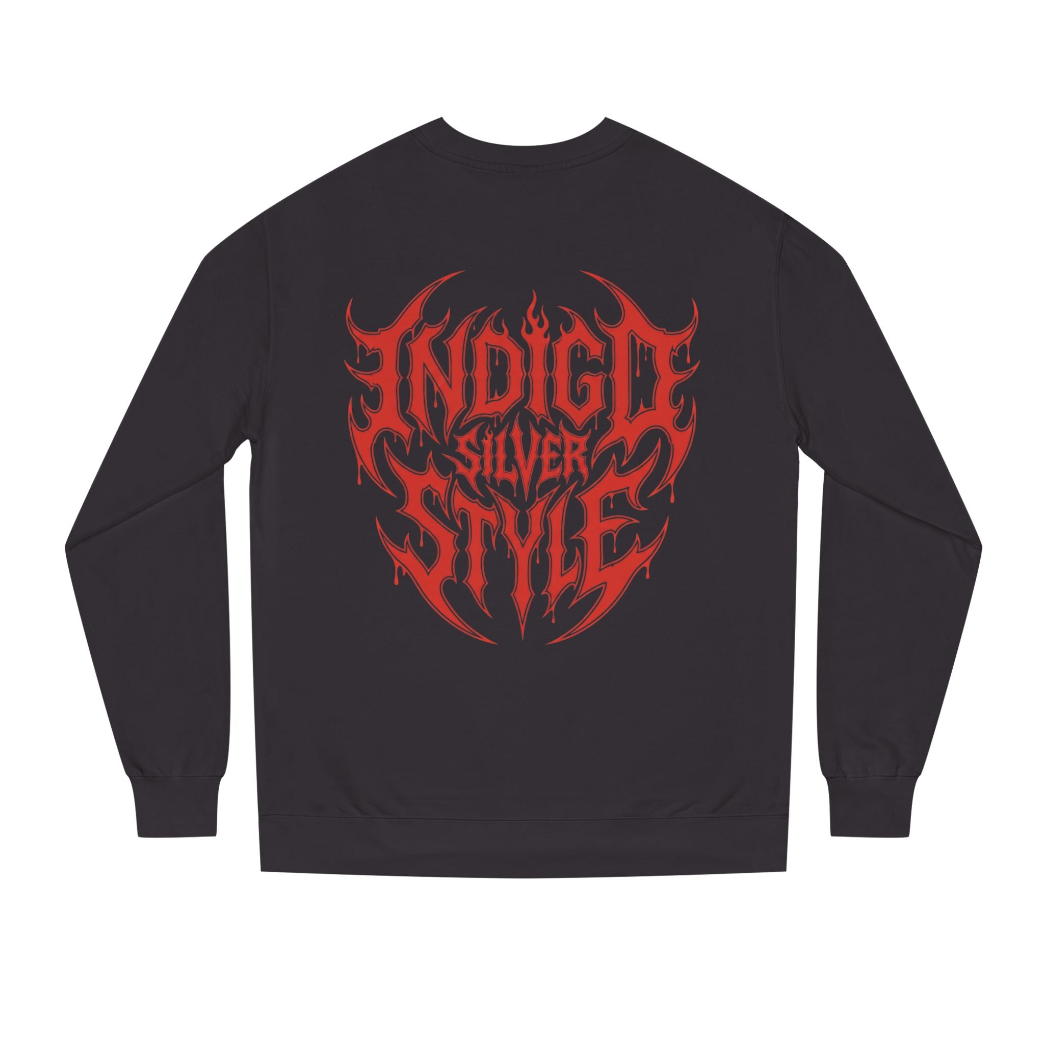 Blood and Fire Graphic Sweatshirt — Red Flame Tribal Logo Crewneck