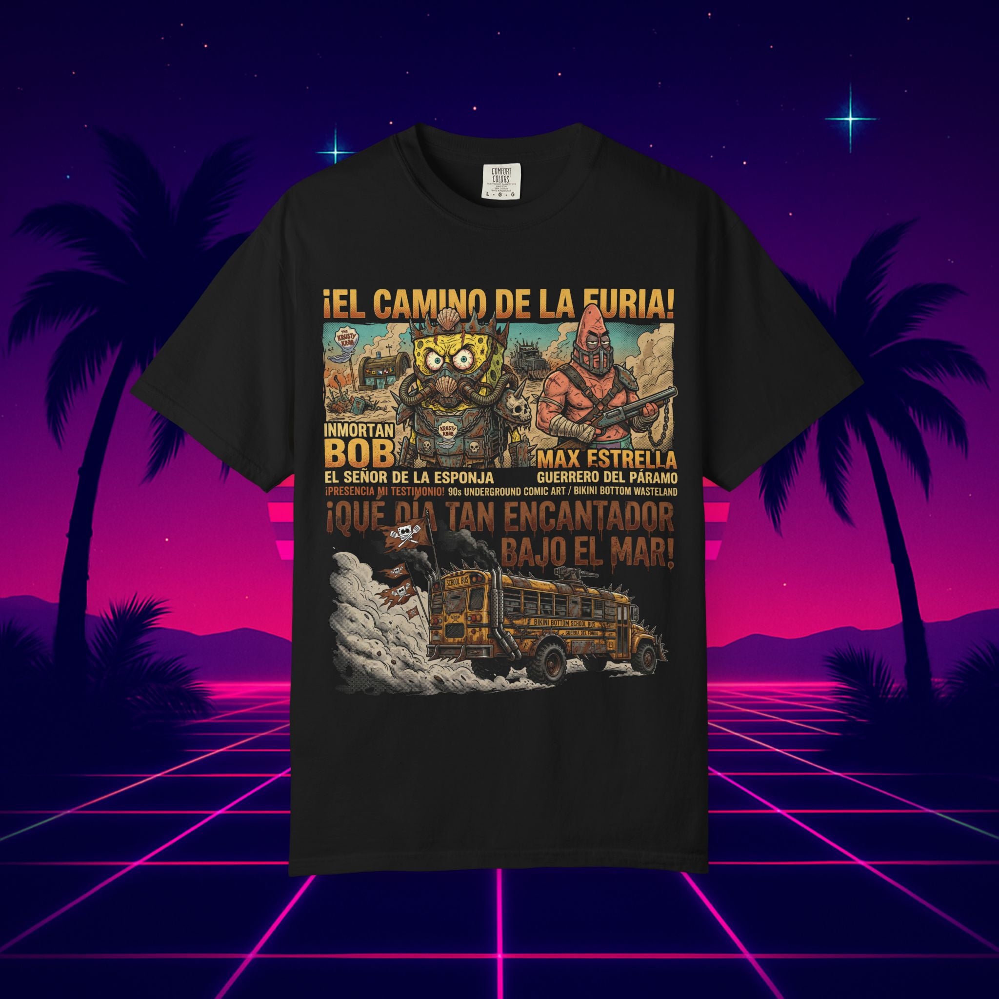 SpongeBob Mad Max T-Shirt — "Squarepants" Post-Apocalyptic Graphic Tee