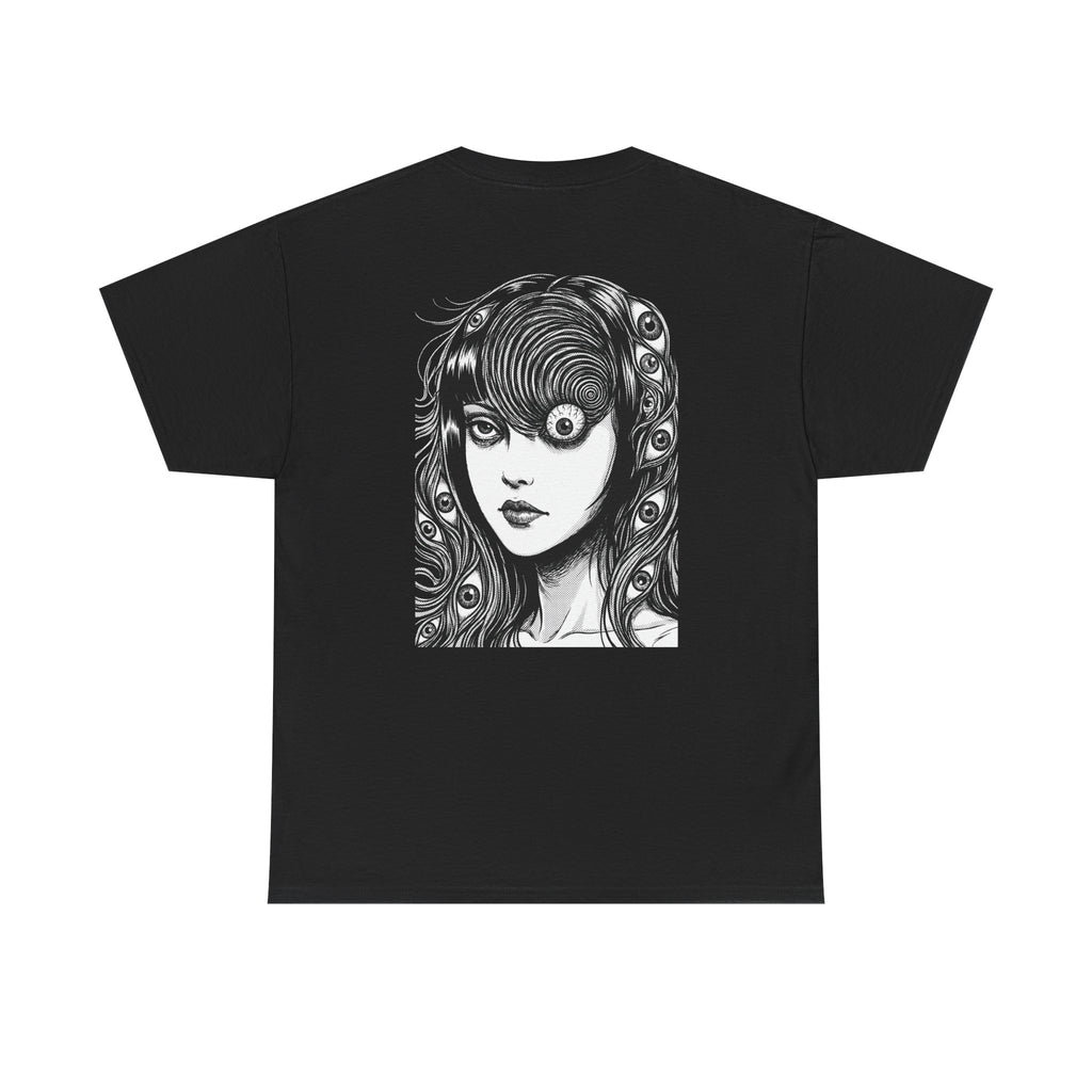 Graphic Tee — Surreal Goth Girl Illustration (Indigleville Logo)