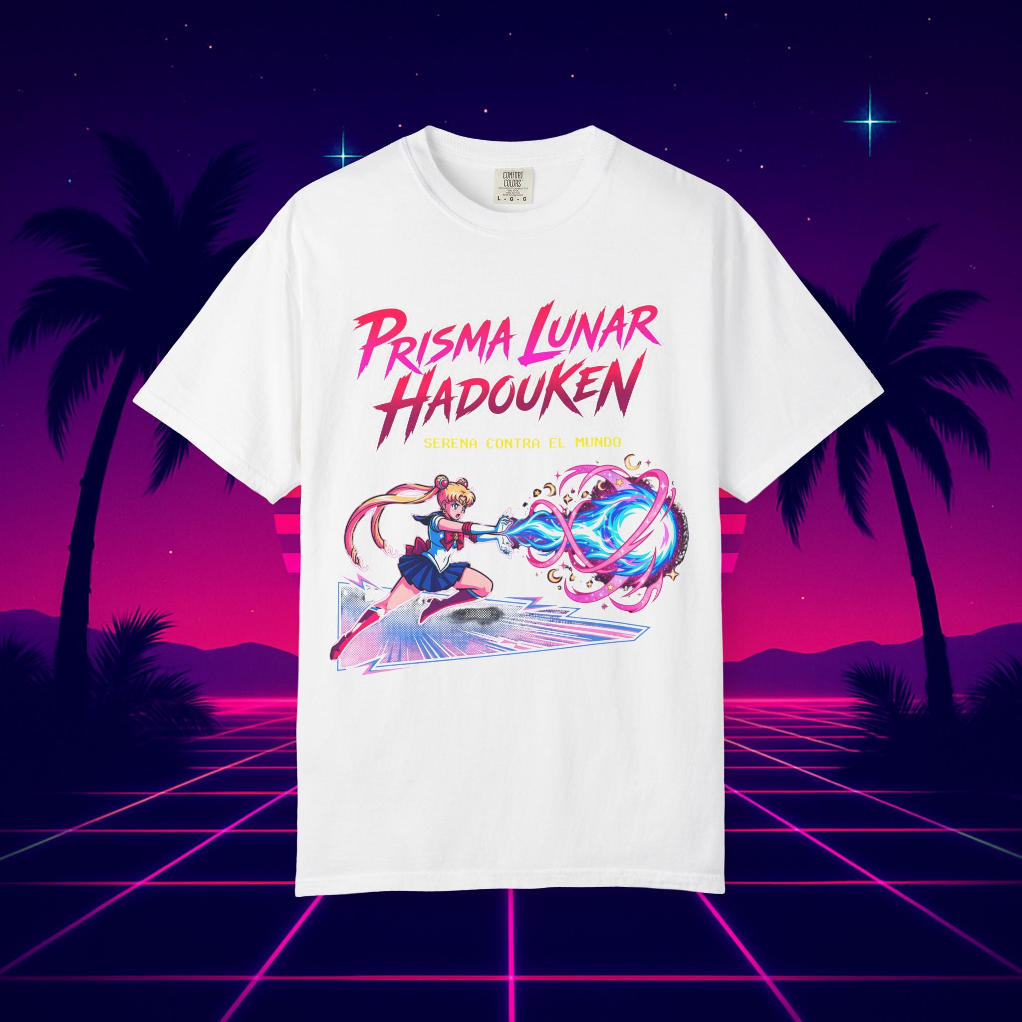Sailor Moon Prisma Lunar Hadouken T-Shirt — Retro Anime VS Arcade Fight Tee
