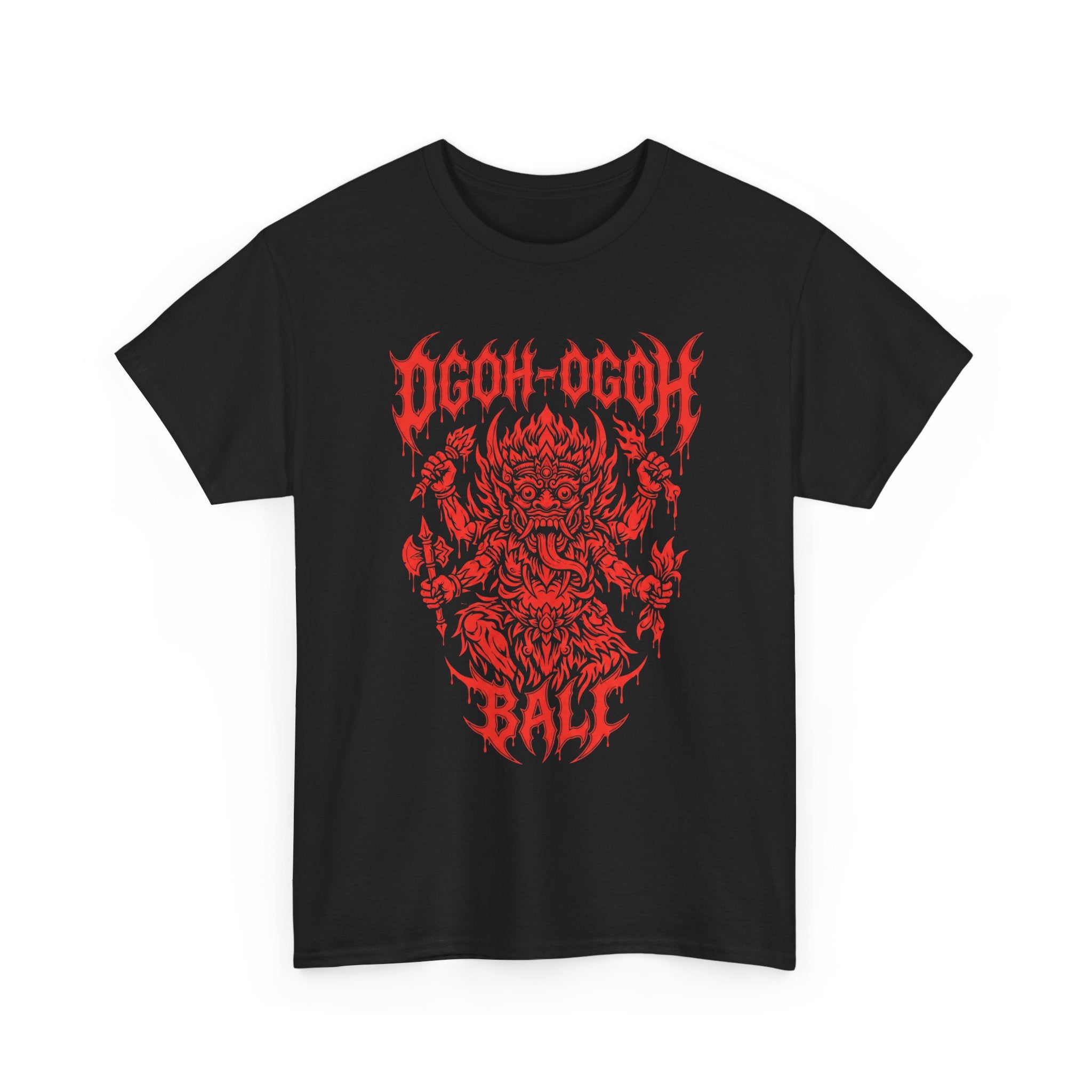 Ogoh-Ogoh Bali Graphic Tee — Red Mythic Demon Illustration