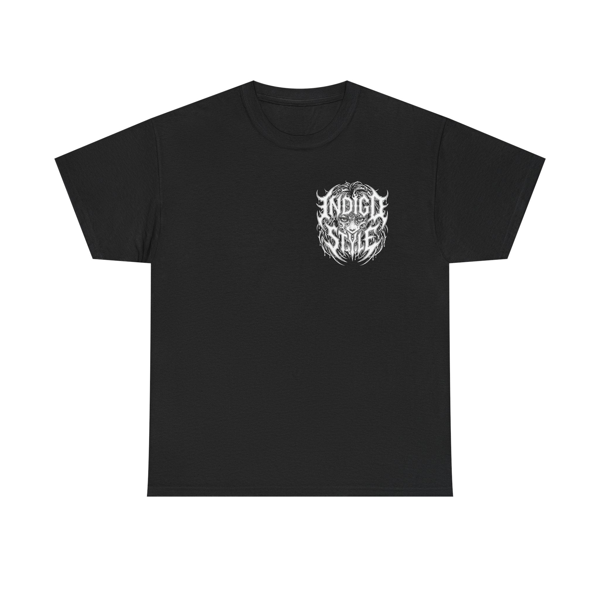 Graphic Tee — Surreal Goth Girl Illustration (Indigleville Logo)