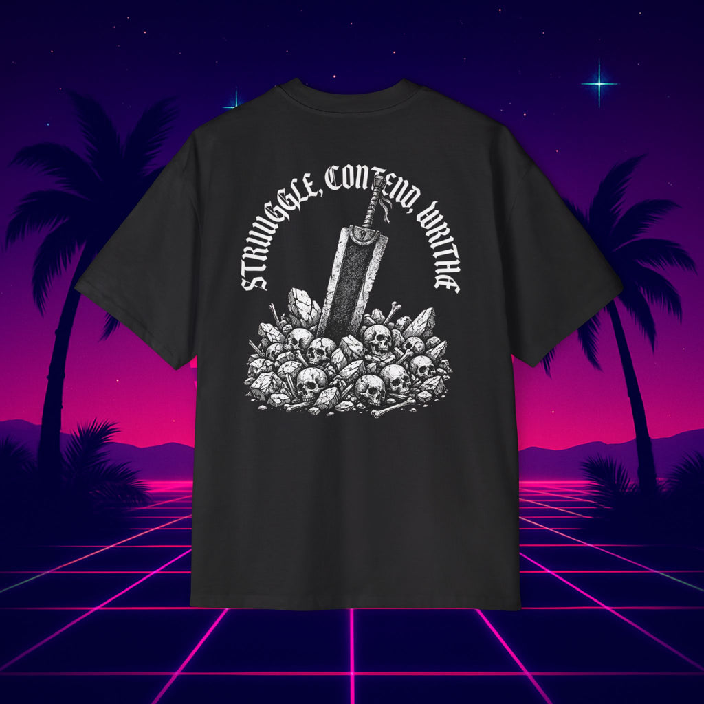 Graphic Tee — 'Struggle, Conform, Wither' Skull Sword Design