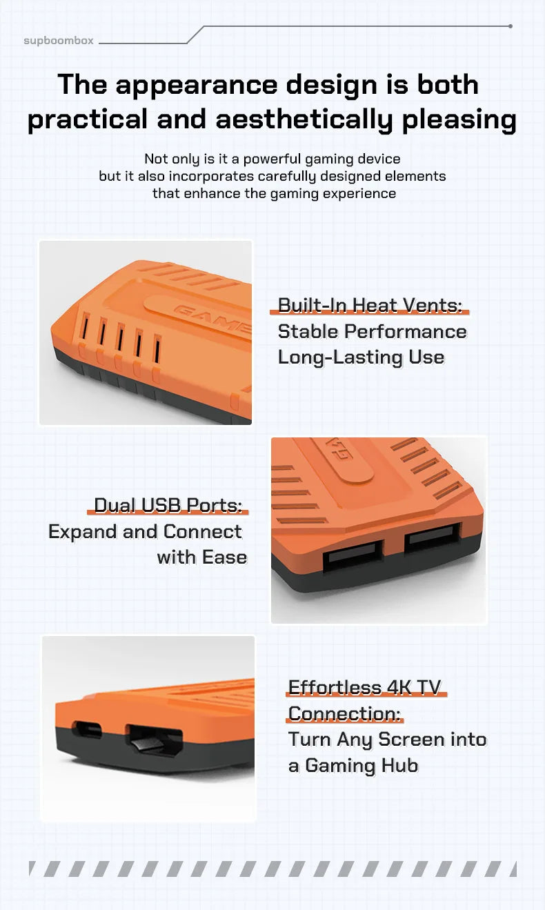 U36 Wireless Game Stick Retro Gaming Console S905 128G 50,000+ Games Support 40+ Classic Emulators For PS1/PSP 4K HDMI Kid Gifts